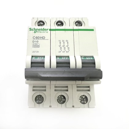 Schneider Electric C60HD 25728 D10 10A 10 Amp 3 Pole Phase MCB Circuit Breaker Type D